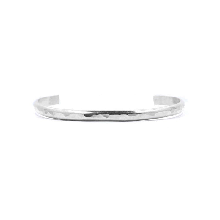 Sterling Silver Hammered Cuff - Joy Bracelet