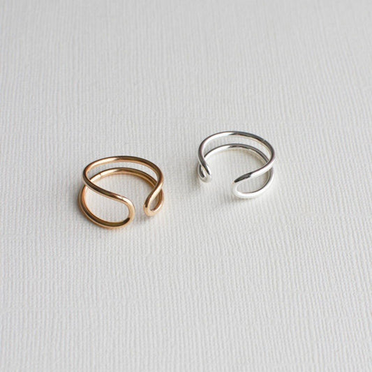 Gem & Blue • Wrap Ring • Sterling Silver or 14K Gold Fill
