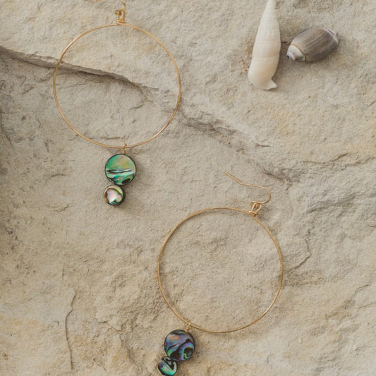 Desert Moon Design • Ocean Hoops Earrings • 14K Gold Fill or Sterling Silver
