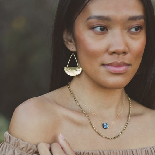 Desert Moon Design • Leelo Dangles Earrings • Brass