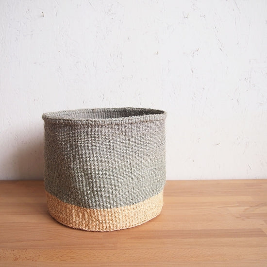 Fair Trade Handmade Woven Basket • Limestone • Large