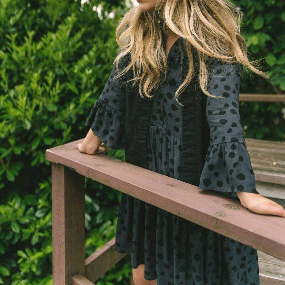 Jackson Rowe • Malad Dress Dot Print • Grey Whale Willa