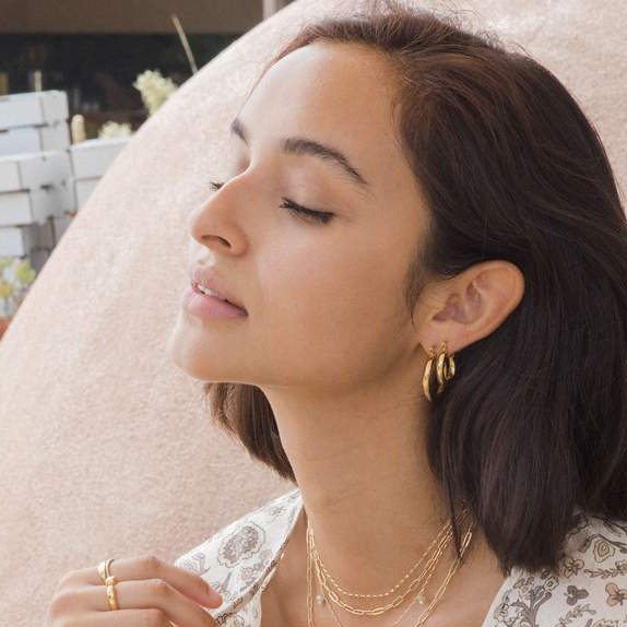 Mayson Hoop Earrings Gold Small or Medium