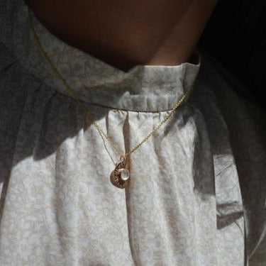 Gem & Blue • Mini Sunbeam Necklace • 14K Gold Fill or Sterling Silver