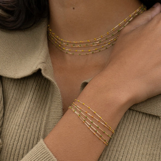 Dainty Enamel Choker Necklace • 14K Gold Fill • Pick Your Color