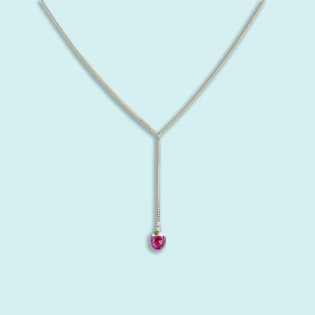 Ornamental Things • Ruby Lariat Y-drop Necklace Gold