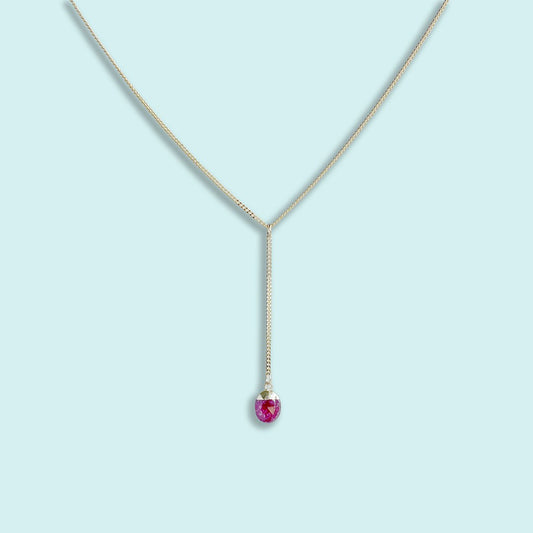 Ornamental Things • Ruby Lariat Y-drop Necklace Gold