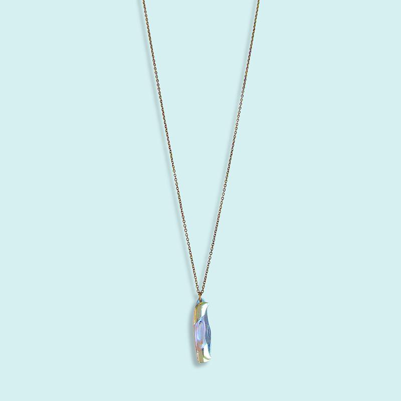 Ornamental Things • Shell Handled Knife Necklace • Long Brass Chain