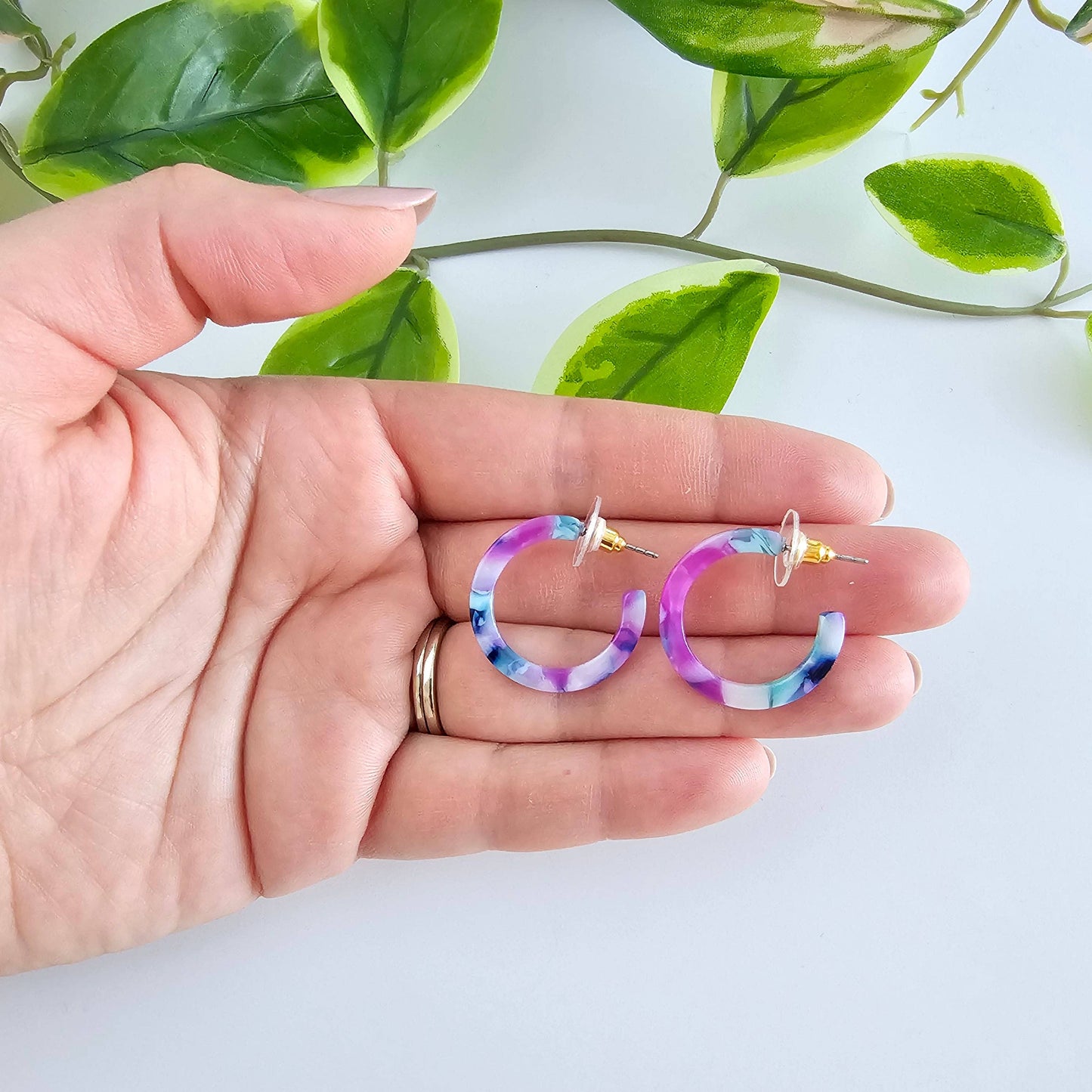 Cam Mini Hoops • Purple Party