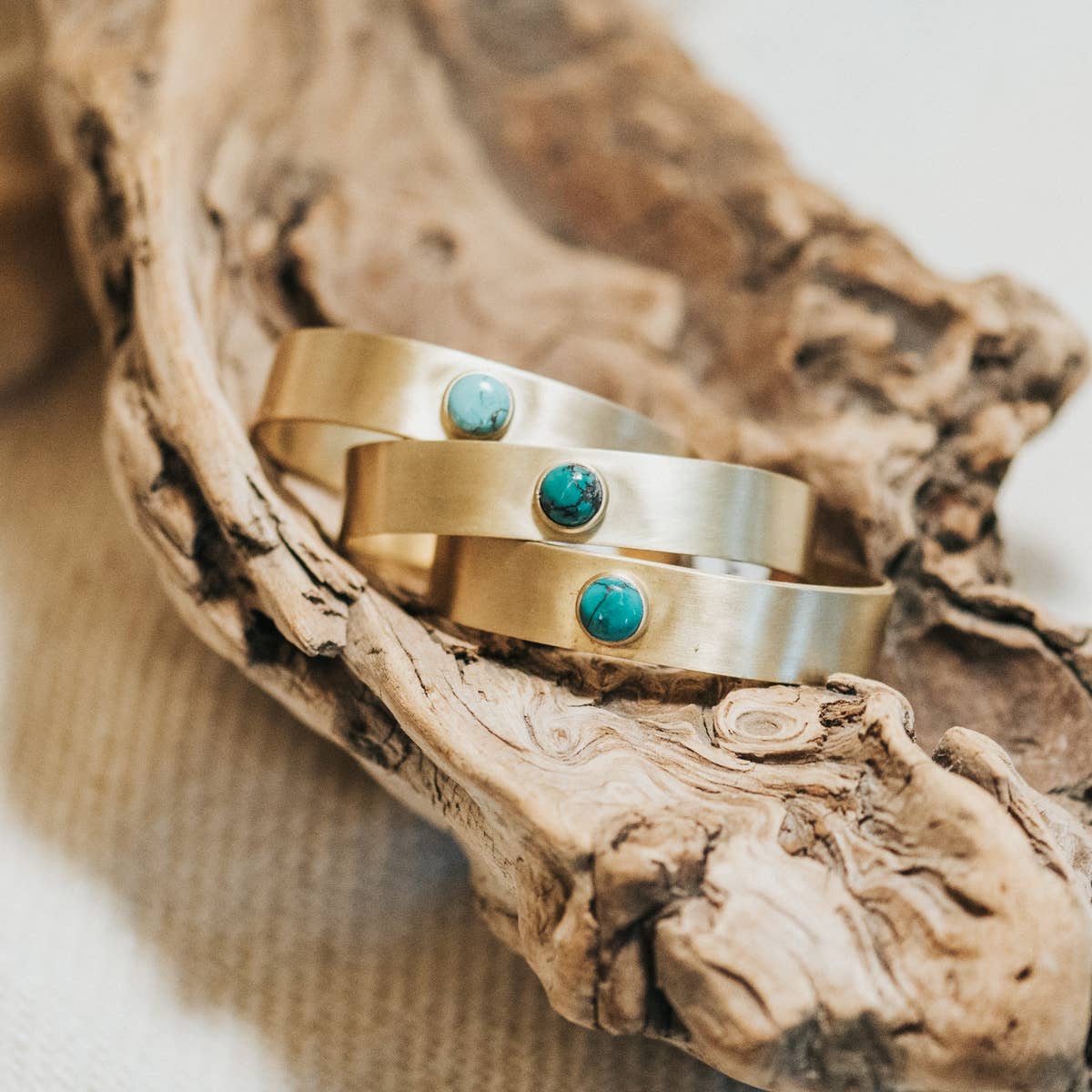 Common Form • Nile Cuff Bracelet • Brass & Turquoise