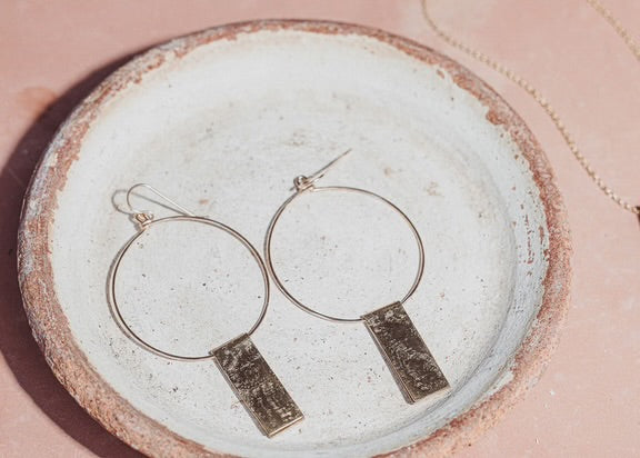 Desert Moon Design • Fior Hoop Earrings • Gold