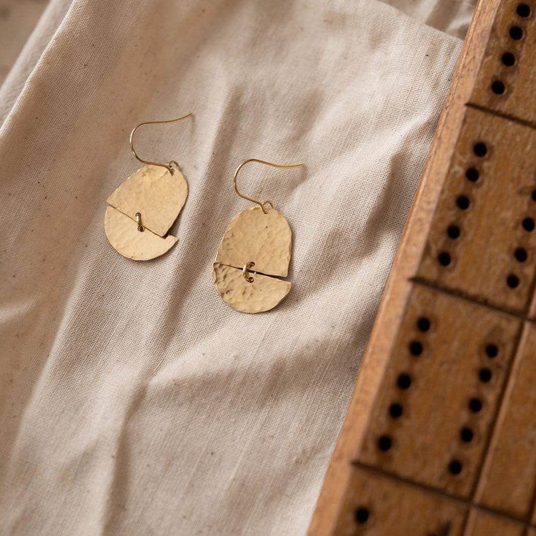 Found & Feral • Hammered Brass Brume Earring