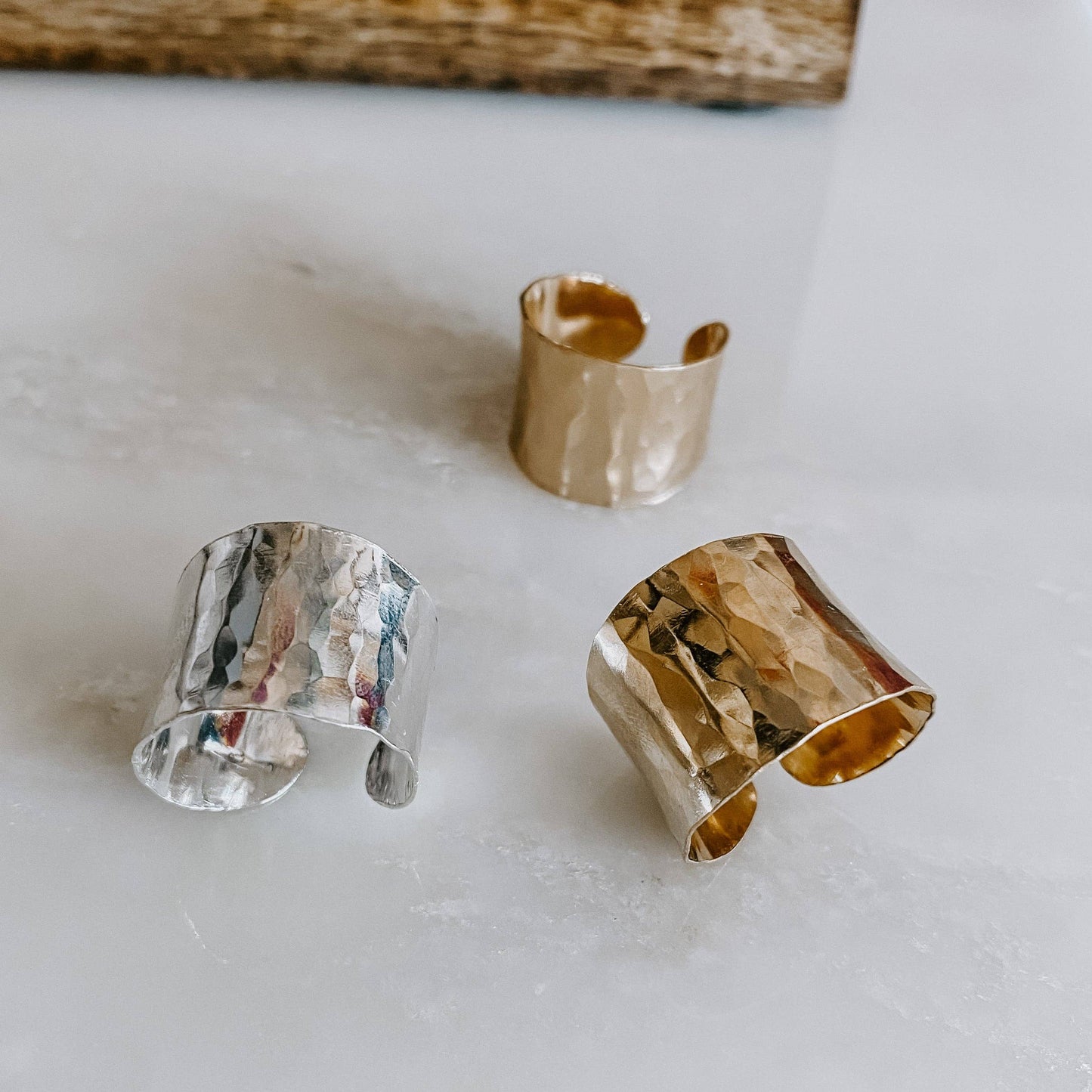 Textured Cuff Ring • Size 8 • Gold or Silver