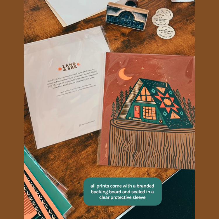 Land & She Woodsy Warbler Art Print 8x8