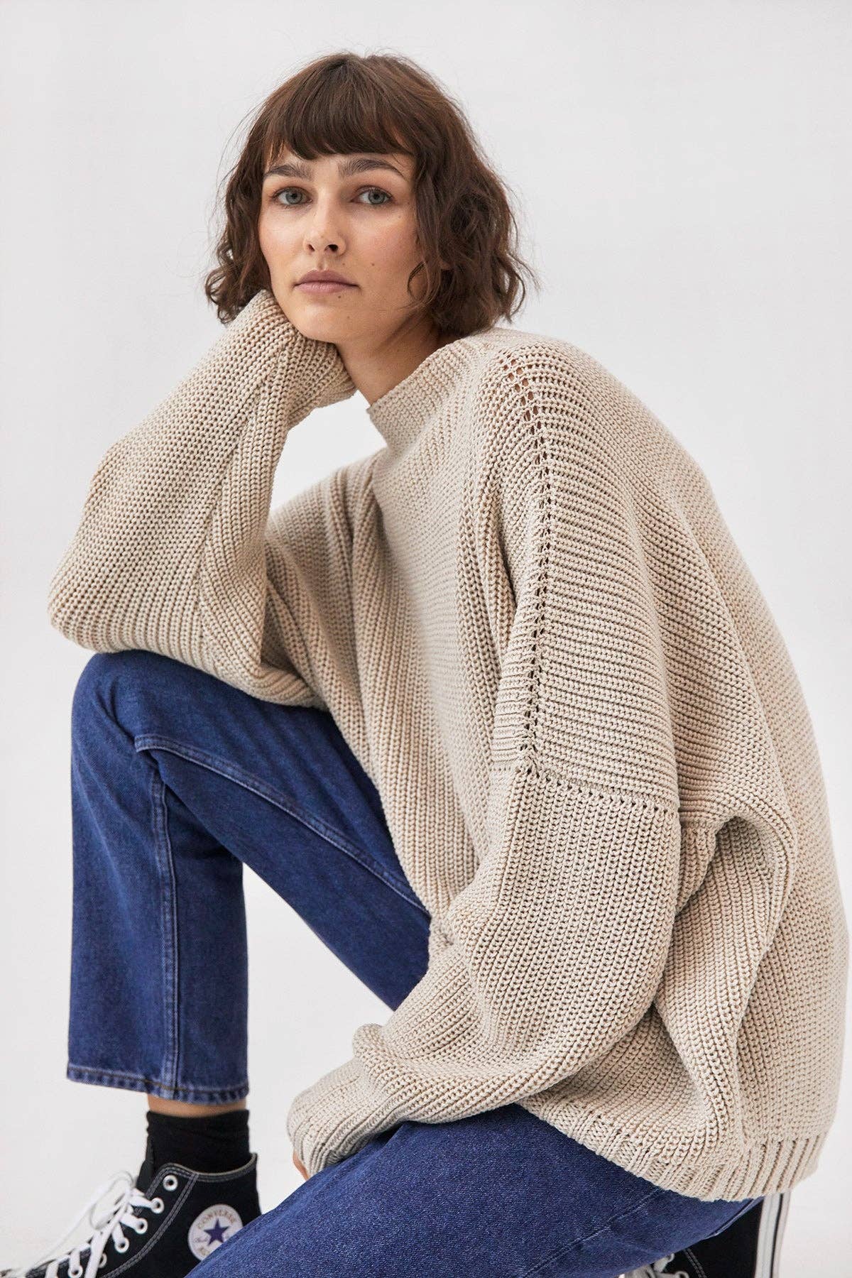 The Knotty Ones • Merino Wool Laumės Sweater • Beige