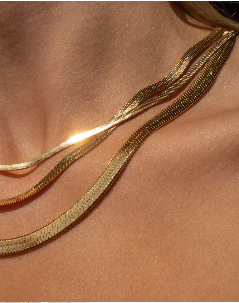 Herringbone Necklace • Gold Filled