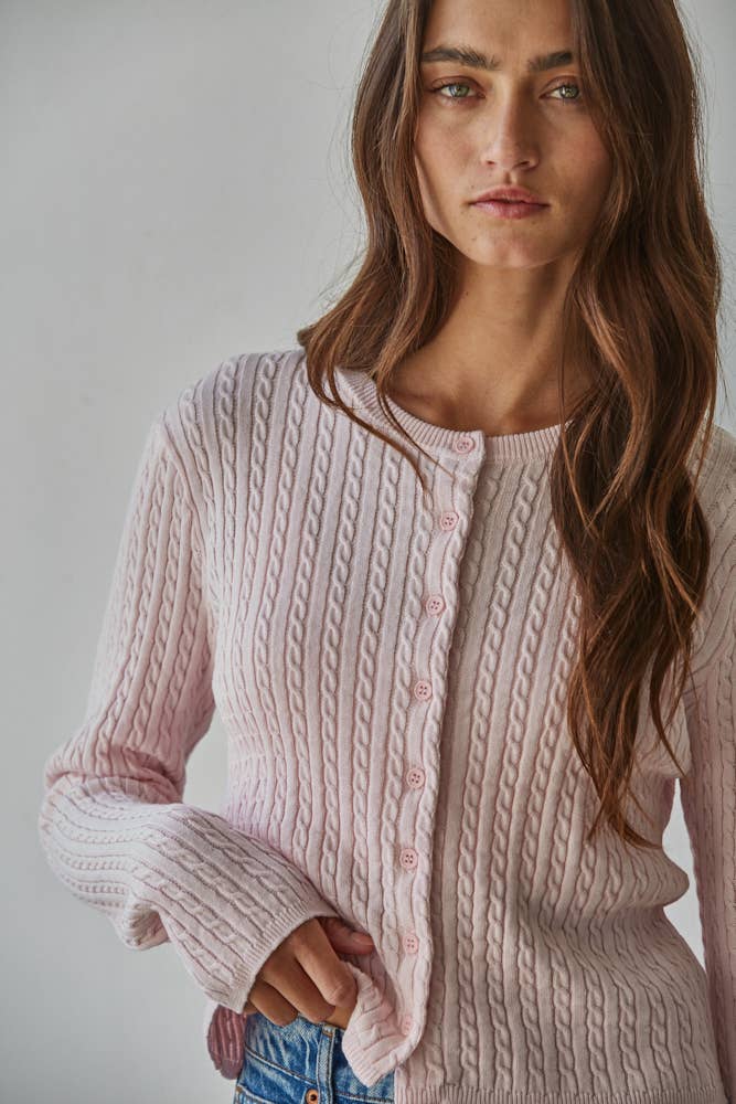 Lightweight Cotton Sweater Top • Ballet Pink