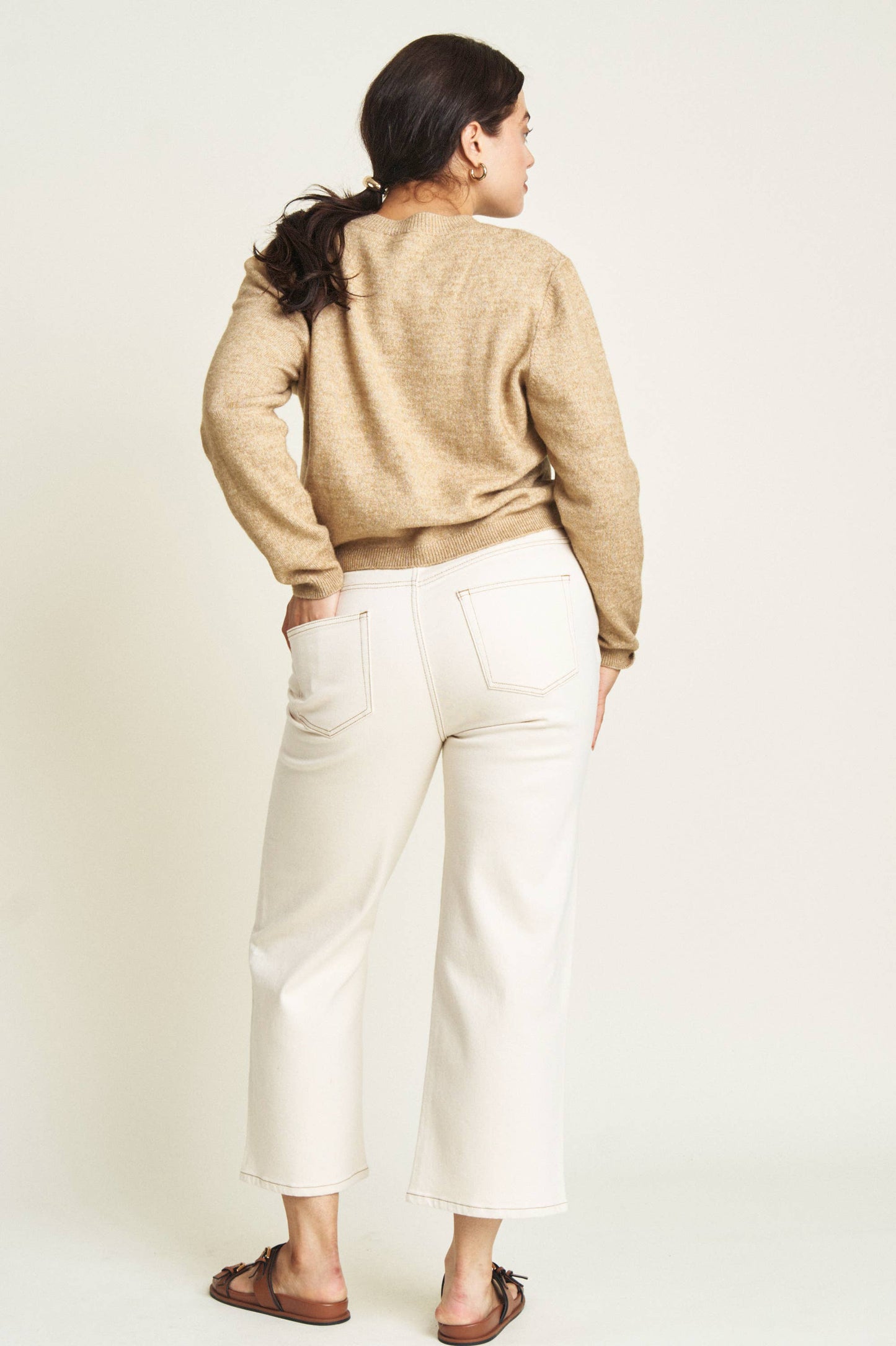 Oliver Logan • Addington Ankle Crop High Rise Jean • Ecru