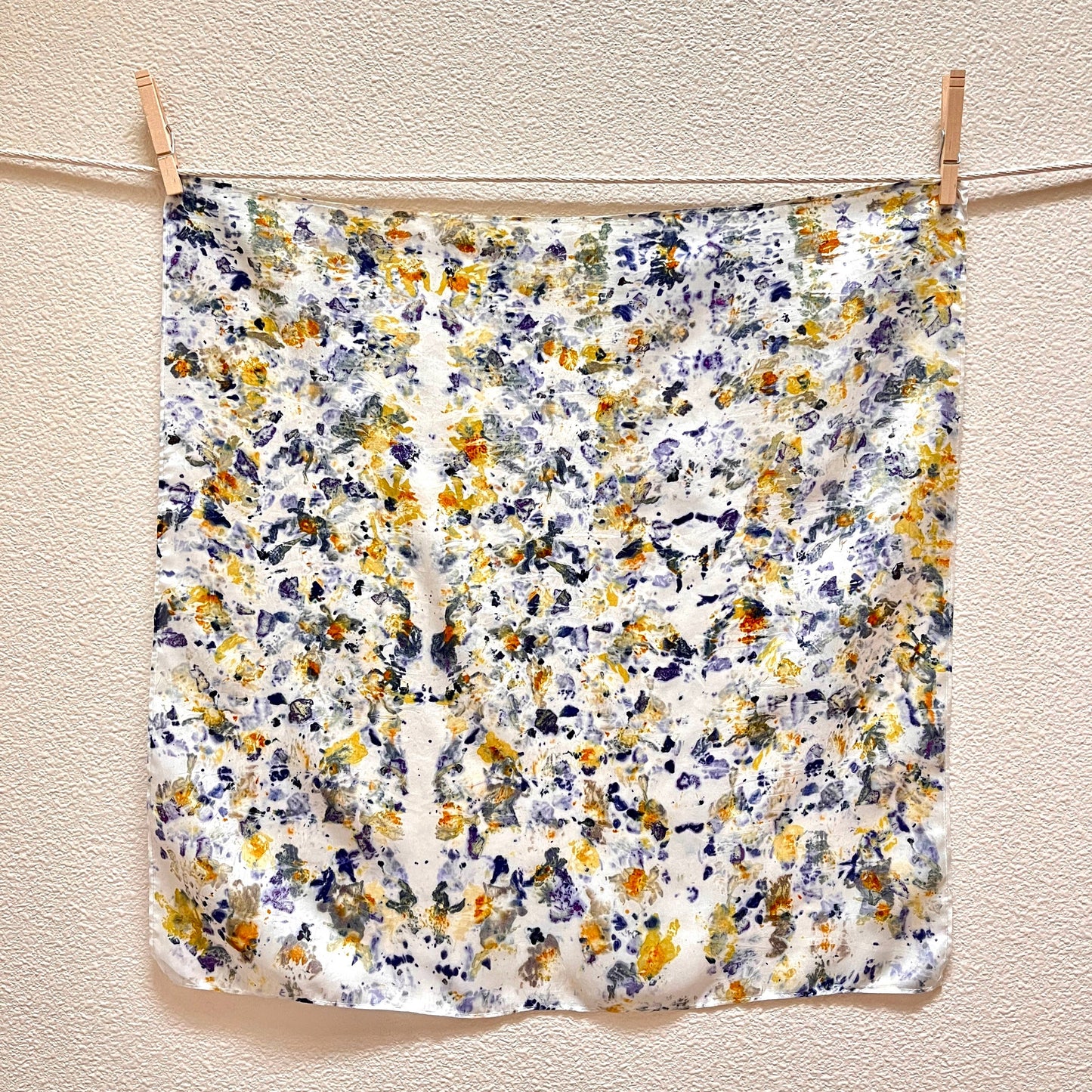 Vive Textiles • Naturally Dyed Silk Bandana Scarf • Midnight Garden