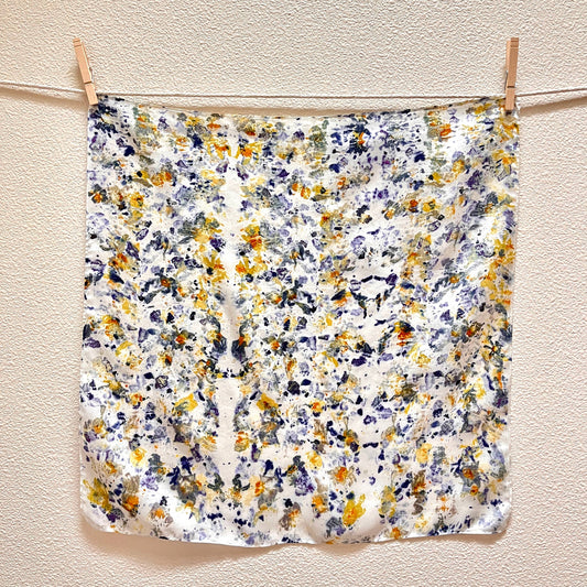 Vive Textiles • Naturally Dyed Silk Bandana Scarf • Midnight Garden