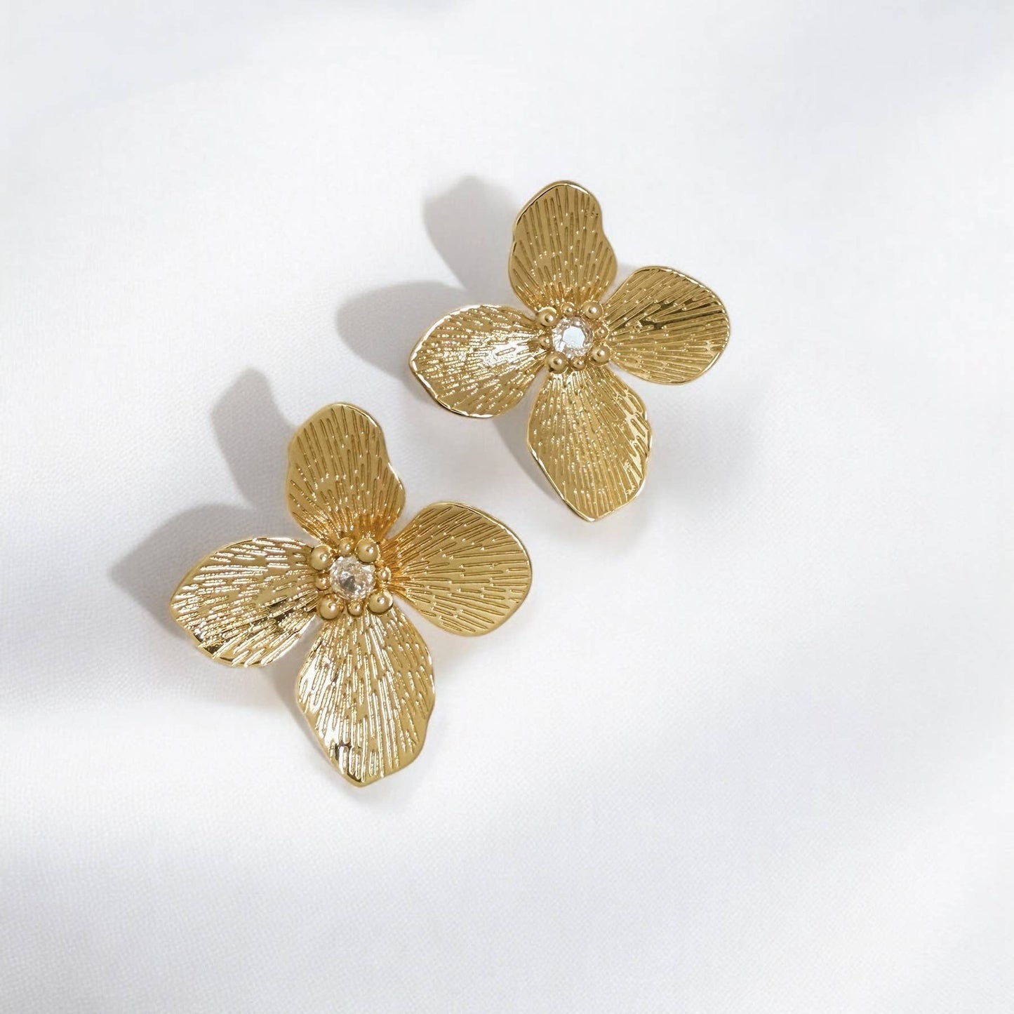 Flower Bloom Statement Earrings • Gold Filled