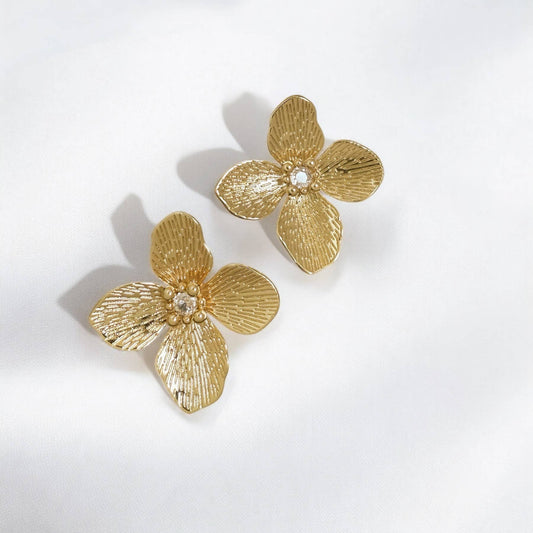 Flower Bloom Statement Earrings • Gold Filled