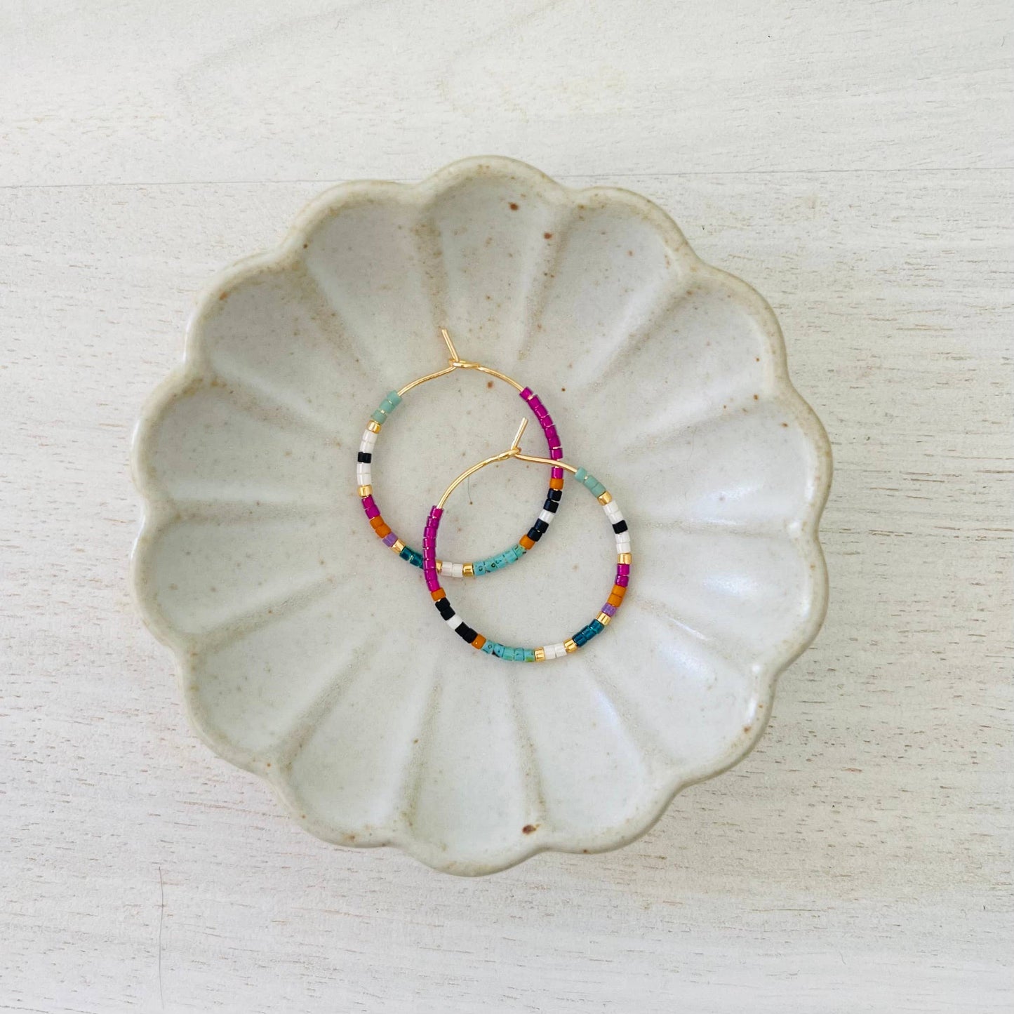 Beaded Hoop Earrings • Napa Valley • Pick Your Size