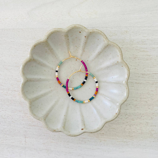 Beaded Hoop Earrings • Napa Valley • Pick Your Size