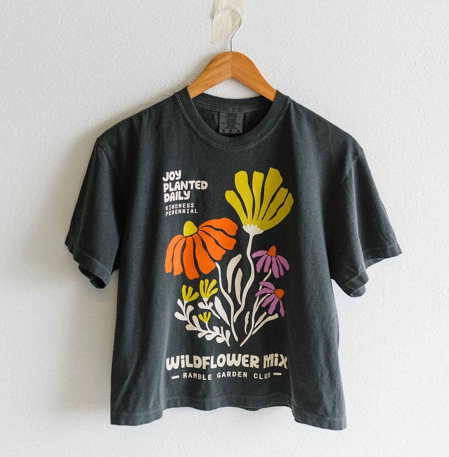 Cotton Tee • Joy Wildflower • Charcoal