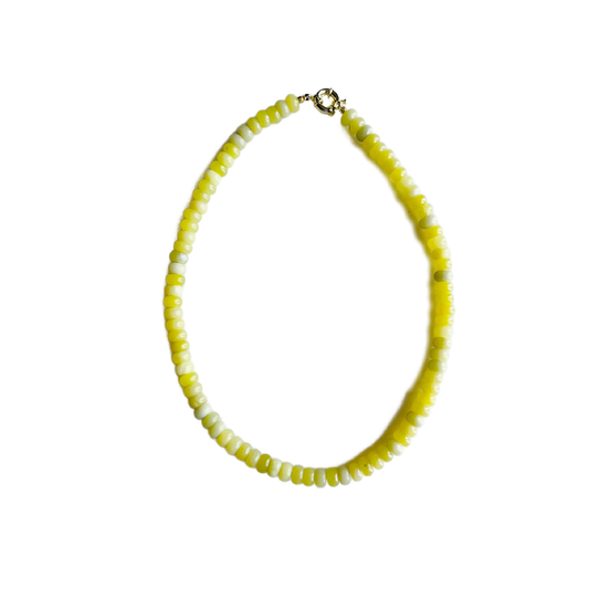 Gemstone Beaded Candy Necklace • Lemon Jade