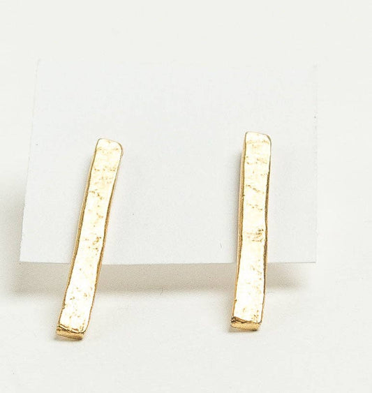 Tilly Doro Long Bar Stud Earrings Gold