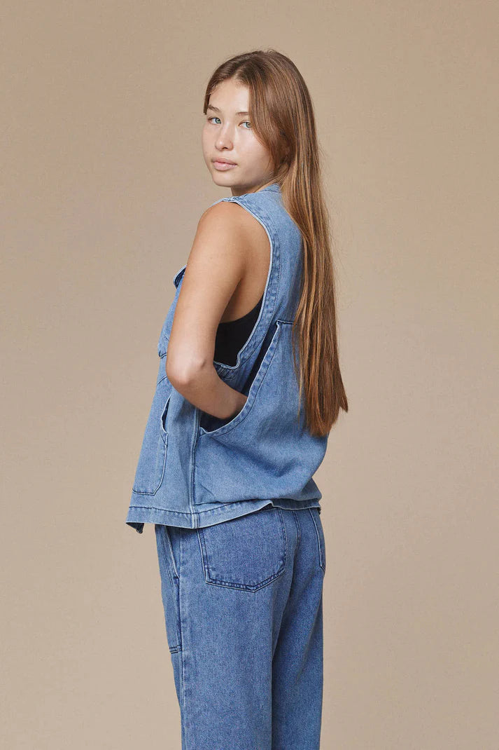 Jungmaven • Falcon Vest • Medium Wash Denim