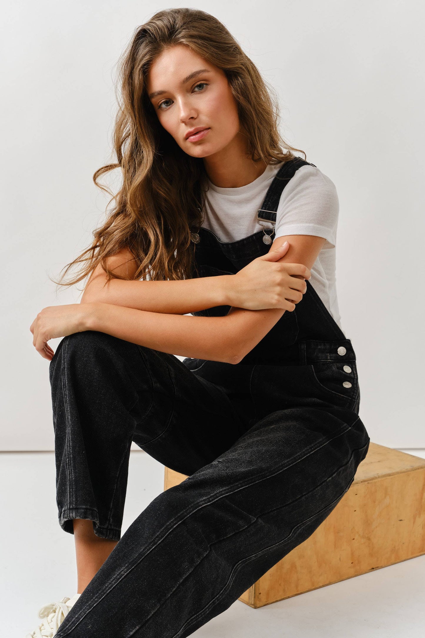 Relaxed Barrel Denim Overall • Black Wash