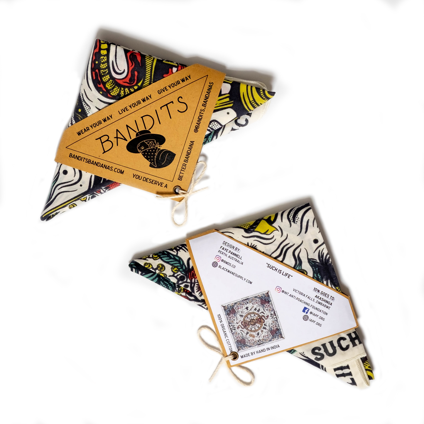 Organic Cotton Bandana • Such Is Life • Teal White