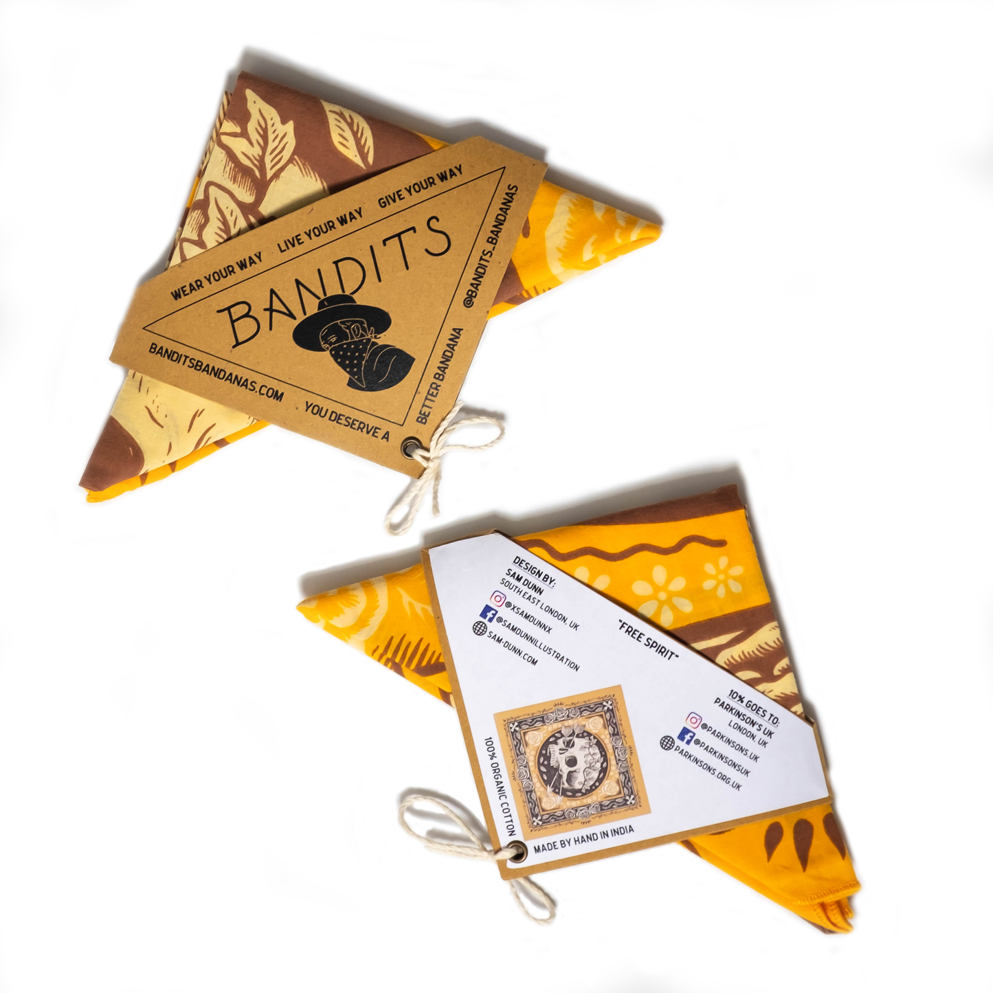 Organic Cotton Bandana • Free Spirit • Yellow