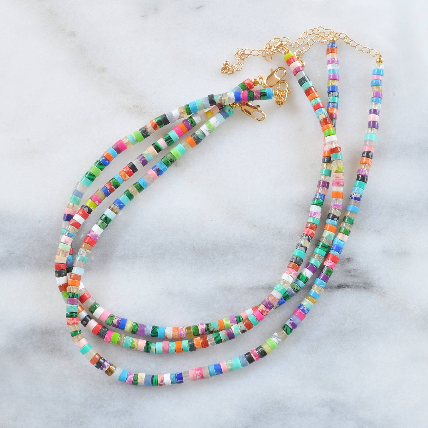 Handmade ON THE ROCKS Gemstone Beaded Choker Necklace
