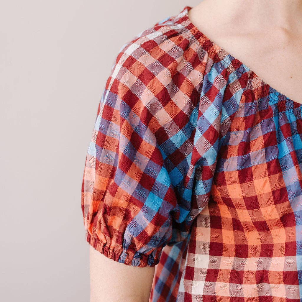 Sunshine Tienda • Frances Top • Cabernet Gingham