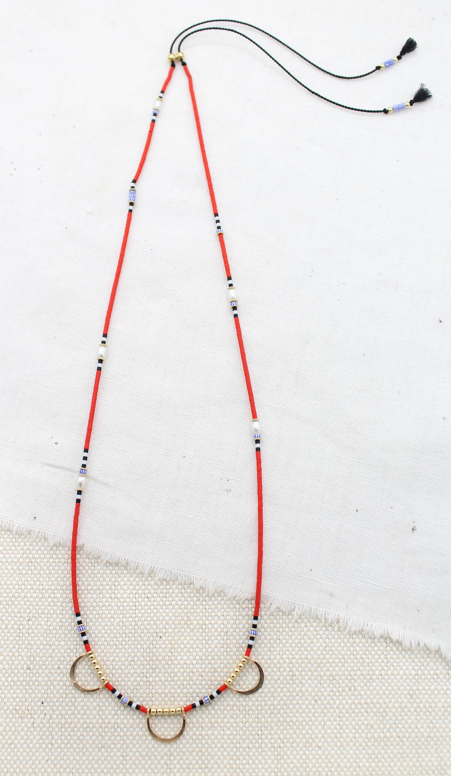 The Swell Life • Disco Dalsun Seed Bead Necklace • Red