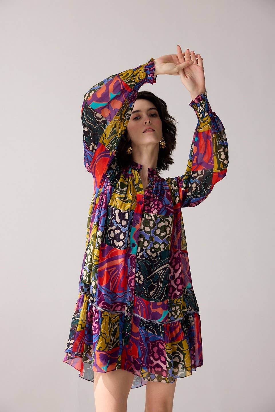 Verb By Pallavi Singhee • Violeta Long Sleeve Mini Dress • Multi