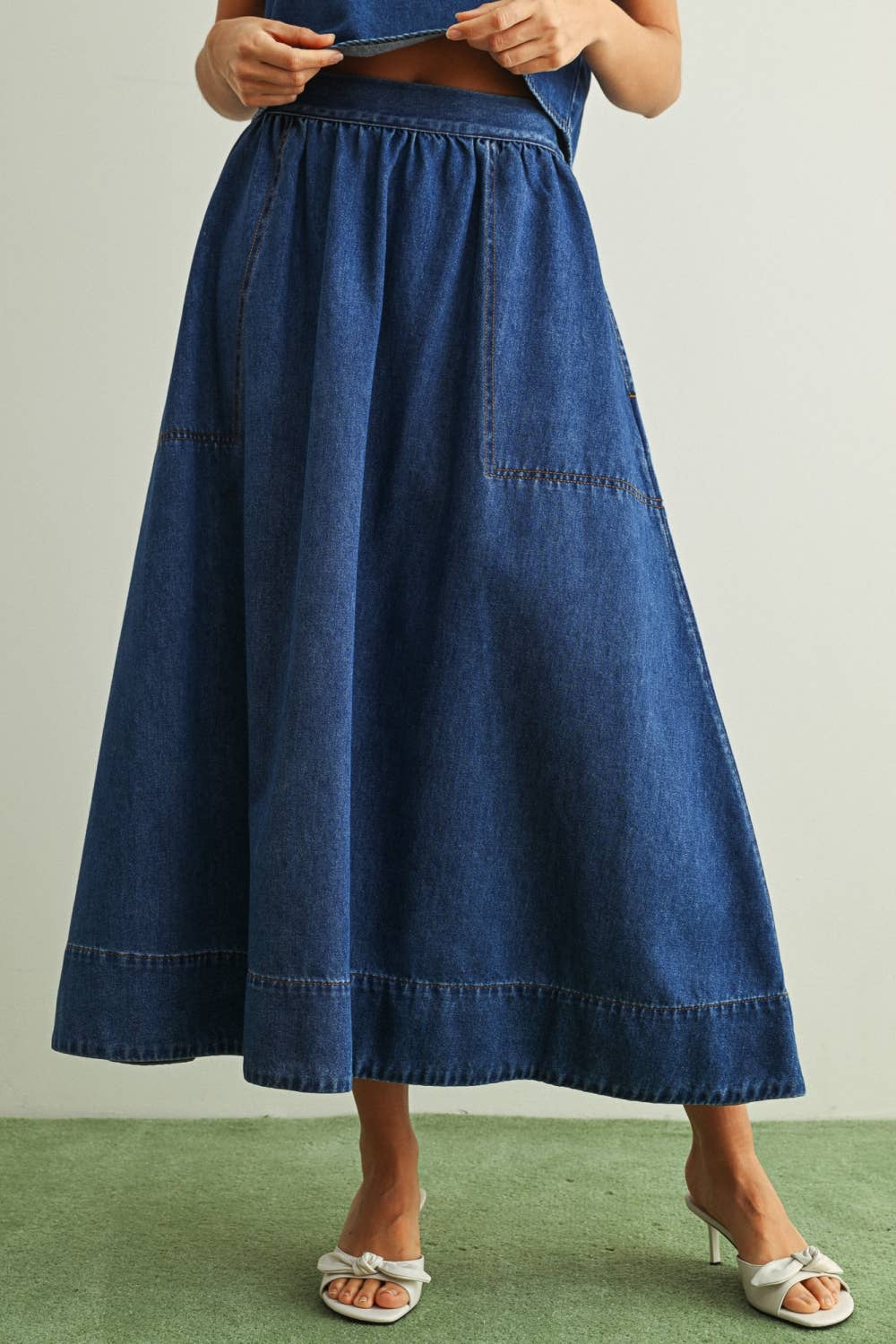 A Line Denim Skirt • Classic Wash