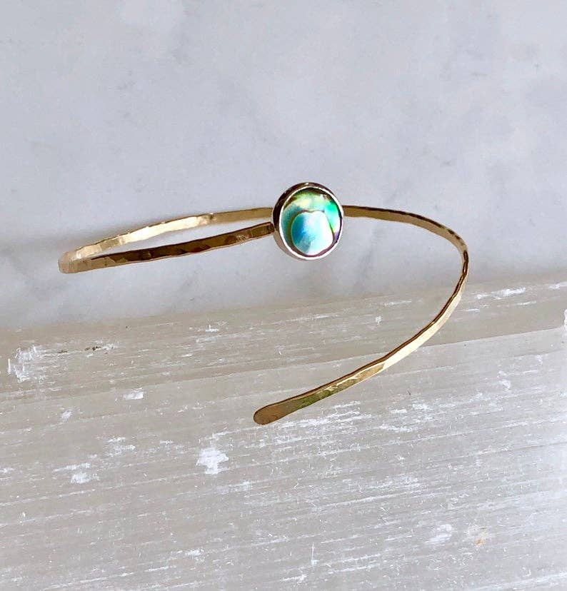Abalone Coil Wrap Cuff • Sterling Silver