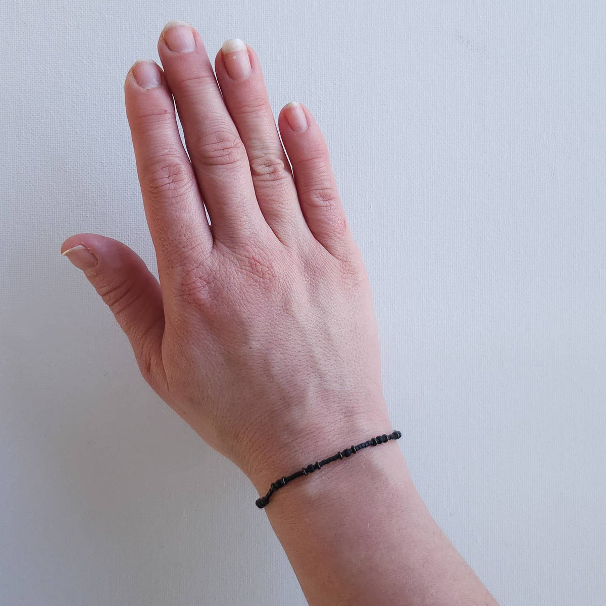 Adjustable Beaded Bracelet No. 145 • All Black