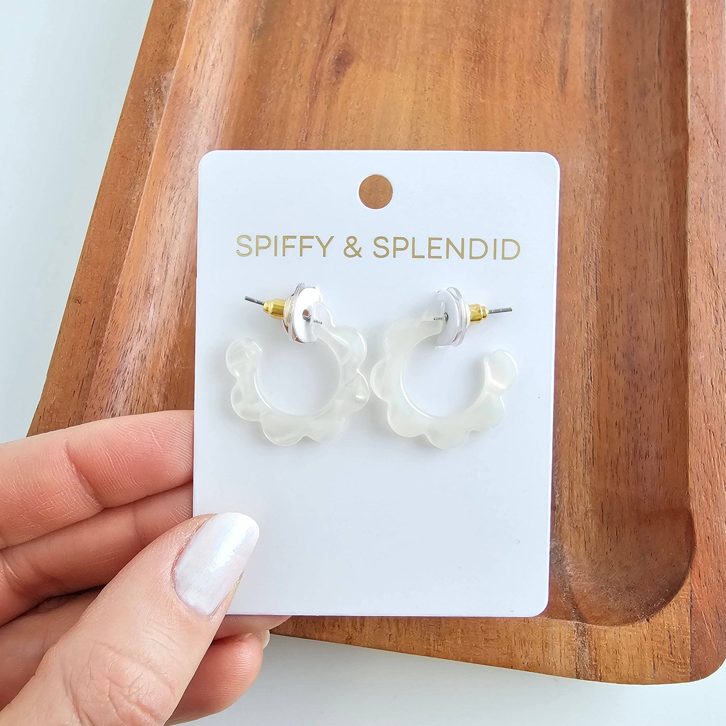 Flora Mini Hoops • Opalite