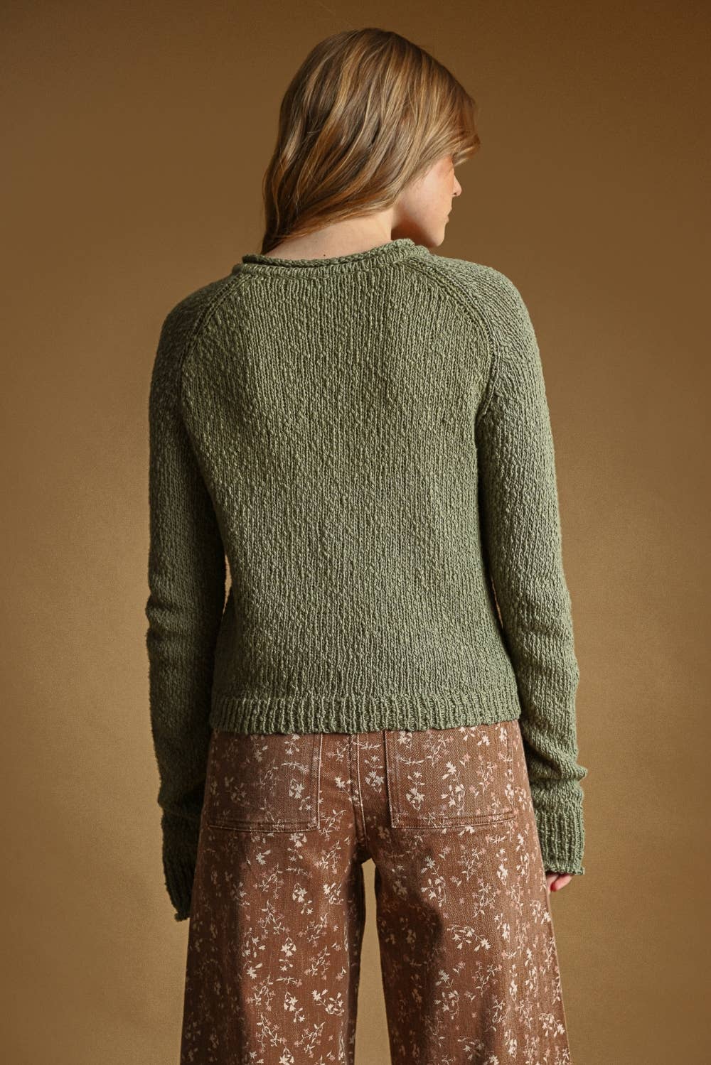 Cotton Slub Cardigan • Olive Green