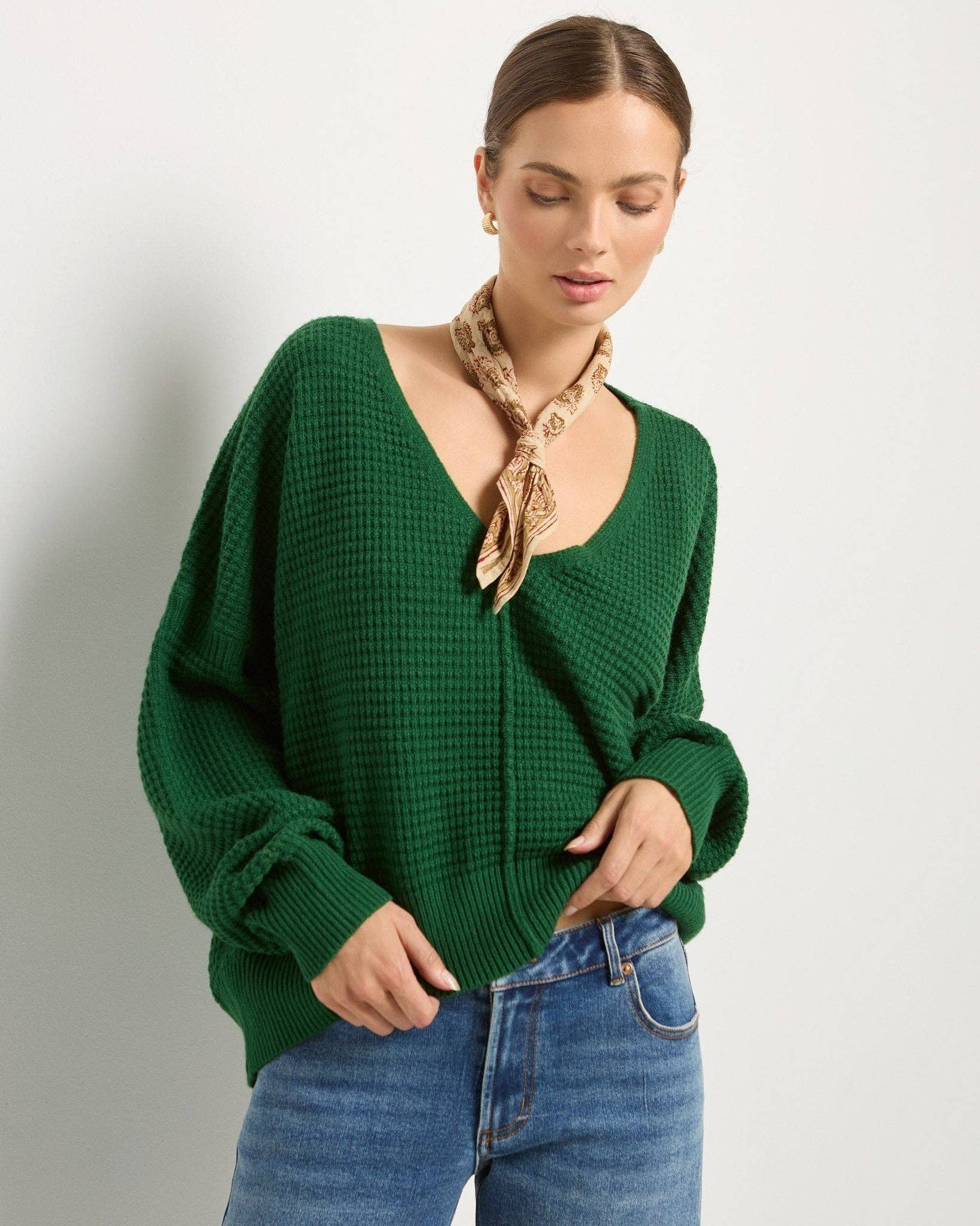 Lotus Waffle Sweater • Turf Green