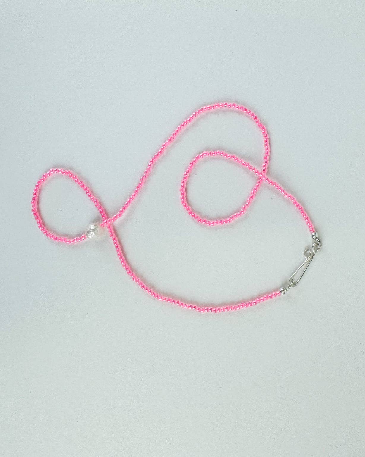 The Khadi Seed Bead Pearl Necklace • Bright Pink Trance