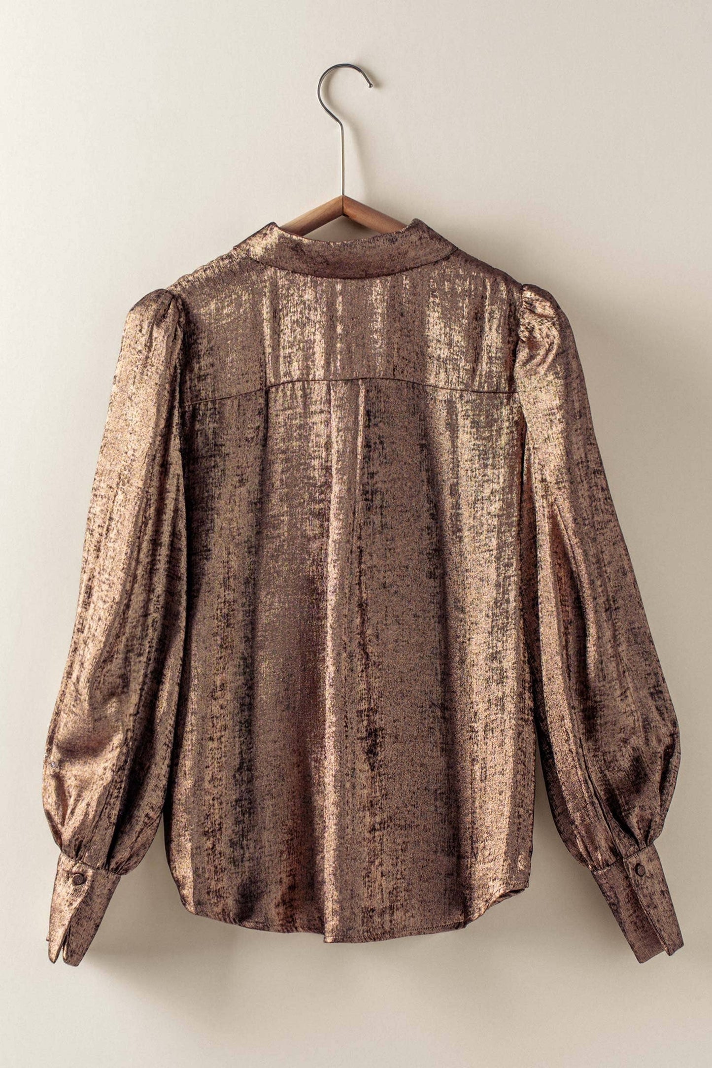 Button Down Blouse • Metallic Gold