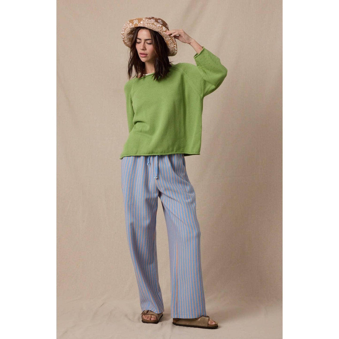 Lightweight Cotton Sweater • Lime