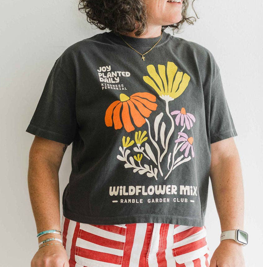 Cotton Tee • Joy Wildflower • Charcoal