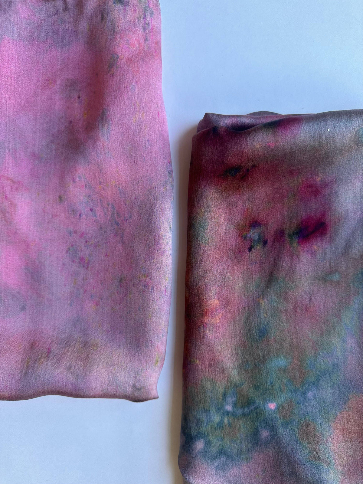 Hand Dyed Silk Scarf Bandana • Rhubarb Tye Dye